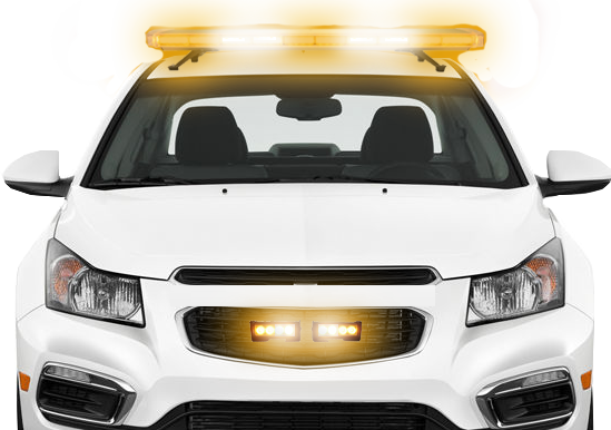 LED Amber Warning Light Bar Kit with Grille and Directional Bar (Level 3)