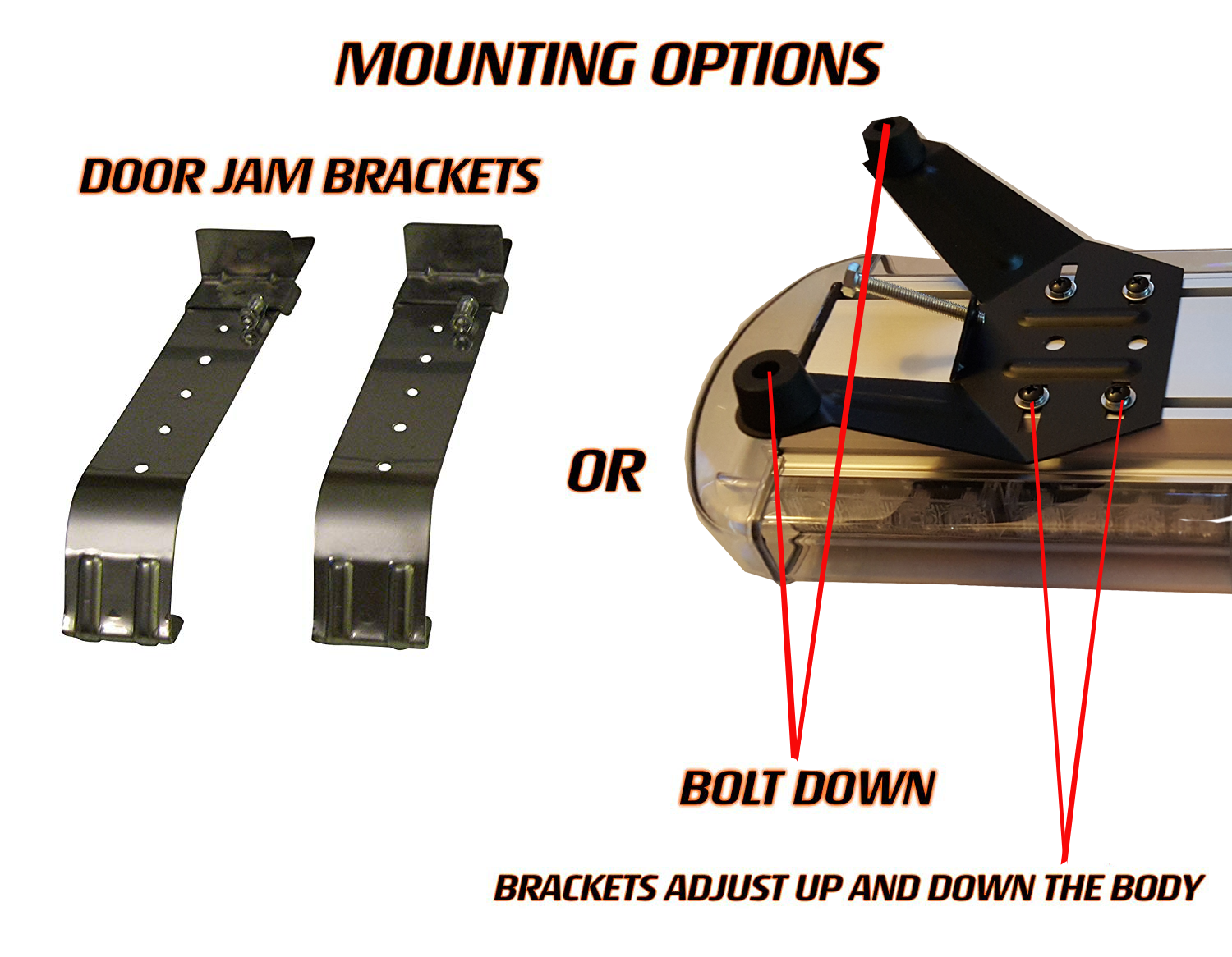 LED Amber Warning Light Bar Kit with Grille and Directional Bar (Level 3)