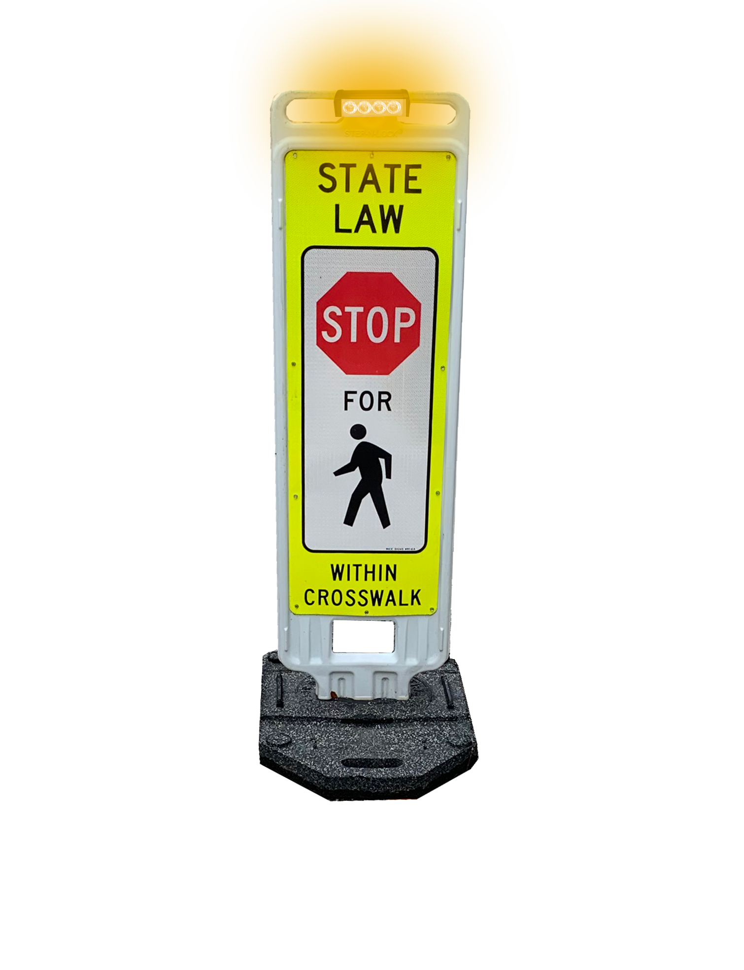 Pedestrian Crosswalk Sign 36" with LED Flashing Lights