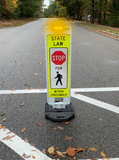 Pedestrian Crosswalk Sign 36" with LED Flashing Lights