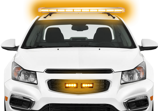 LED Amber Warning Light Bar Kit with Grille and Directional Bar (Level 3)
