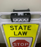 Pedestrian Crosswalk Sign 36" with LED Flashing Lights